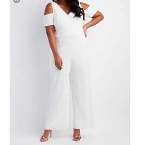 White wide leg jumpsuit never worn